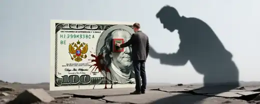 Задержанный за оскорбление армии России при помощи банкнот